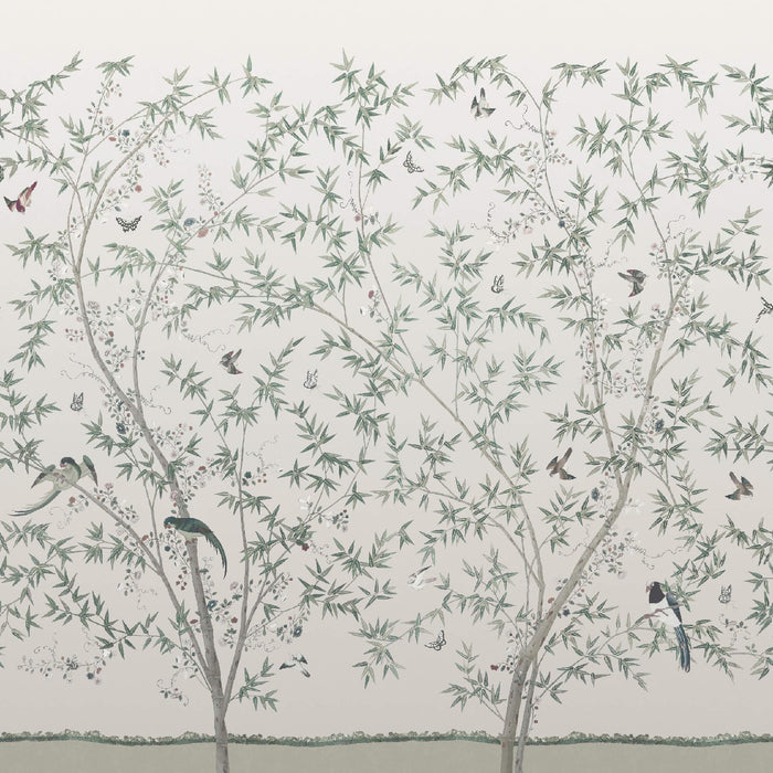 Little Greene Tapete mit Vogel- und Schmetterlingsmotiv, botanisches Vintage Design