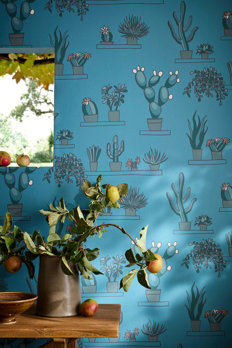 LITTLE GREENE Tapete - Mr Straw's Greenhouse - Air Force Blue-Tapete-Vintage Kontor-Vintage Kontor