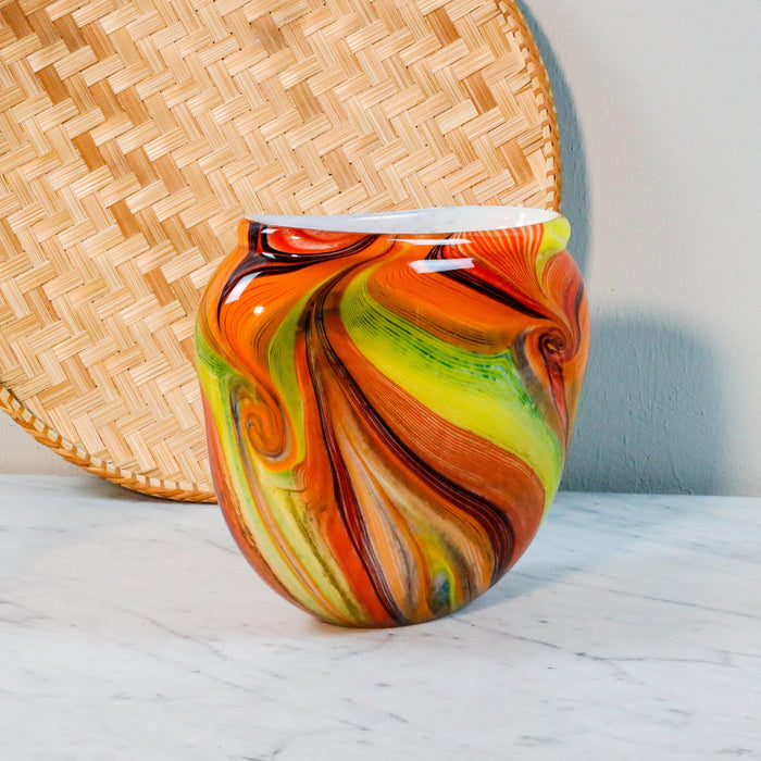 Murano Glas, bunte Vase mit Farbverlauf-Vase-Vintage Kontor-Vintage Kontor