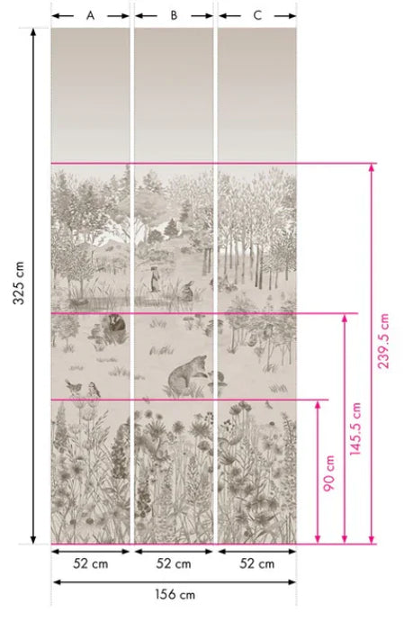 LITTLE GREENE Tapete - Potter’s Woodland - Stone-Tapete-Vintage Kontor-Vintage Kontor