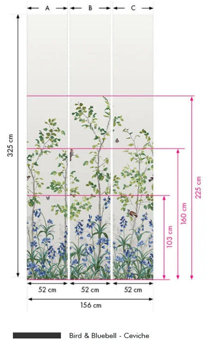 LITTLE GREENE Tapete - Bird & Bluebell - Ceviche-Tapete-Vintage Kontor-Vintage Kontor