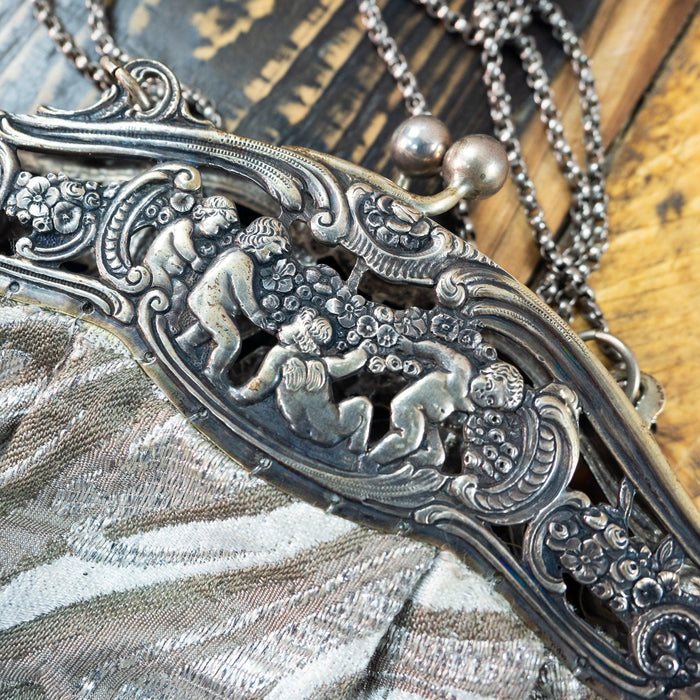 Antikes Perlentäschchen, 800er Silber -