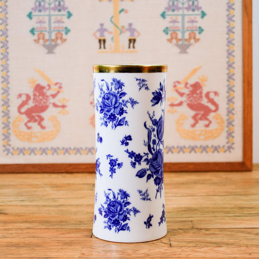Fantastische Vase in blau und weiß-Vintage Kontor-Vintage Kontor