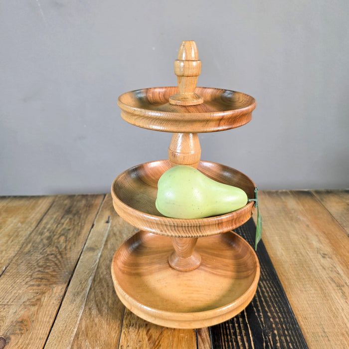 Gedrechselte Etagere aus Holz-Vintage Kontor-Vintage Kontor