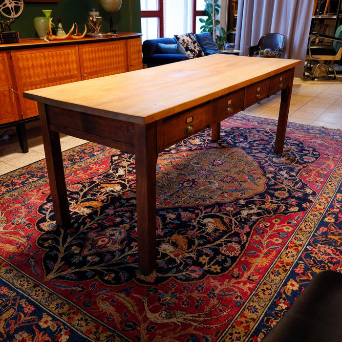 Grosser, alter Holztisch, Esstisch-Vintage Kontor-Vintage Kontor