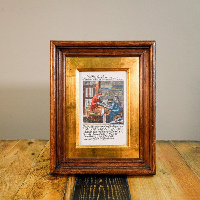 Kupferstich " Der Kaufmann", gerahmt-Bild-Vintage Kontor-Vintage Kontor