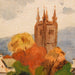 Landschaftsbild mit Turm, Ölgemälde mit antikem Rahmen-Gemälde-Vintage Kontor-Vintage Kontor