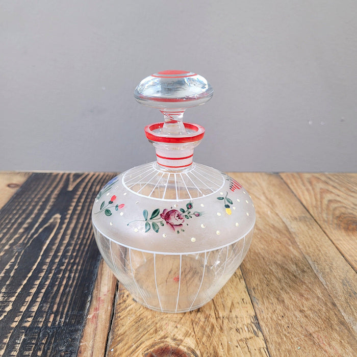 Likörflasche mit Gläsern, handbemalt-Vintage Kontor-Vintage Kontor