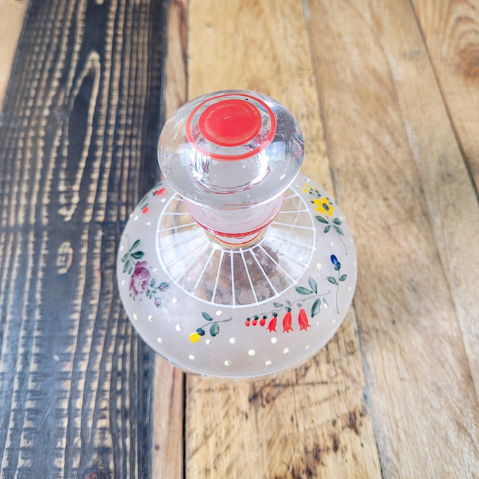 Likörflasche mit Gläsern, handbemalt-Vintage Kontor-Vintage Kontor