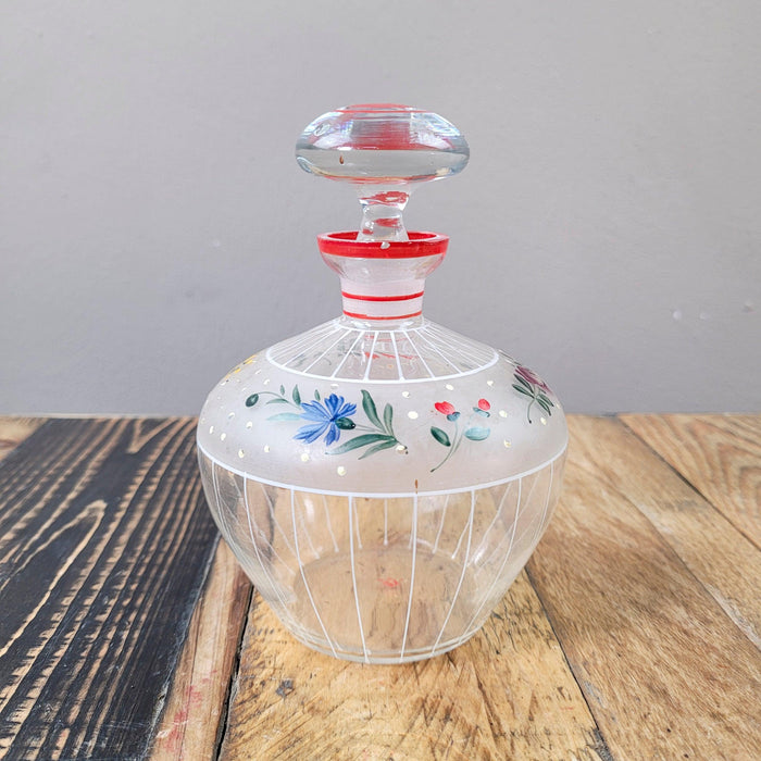 Likörflasche mit Gläsern, handbemalt-Vintage Kontor-Vintage Kontor