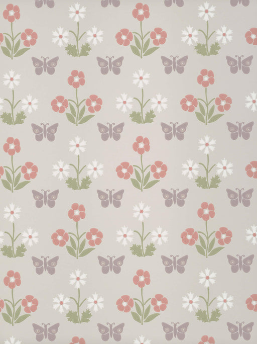 LITTLE GREENE Tapete - Burges Butterfly - French Grey -