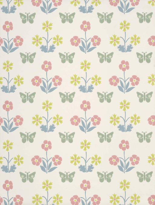 LITTLE GREENE Tapete - Burges Butterfly - Slaked Lime -