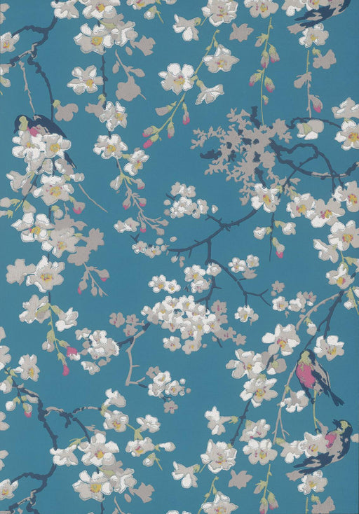 LITTLE GREENE Tapete - Massingberd Blossom - Deep Blue -