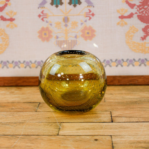Muranoglas Vase, gelb-Vintage Kontor-Vintage Kontor