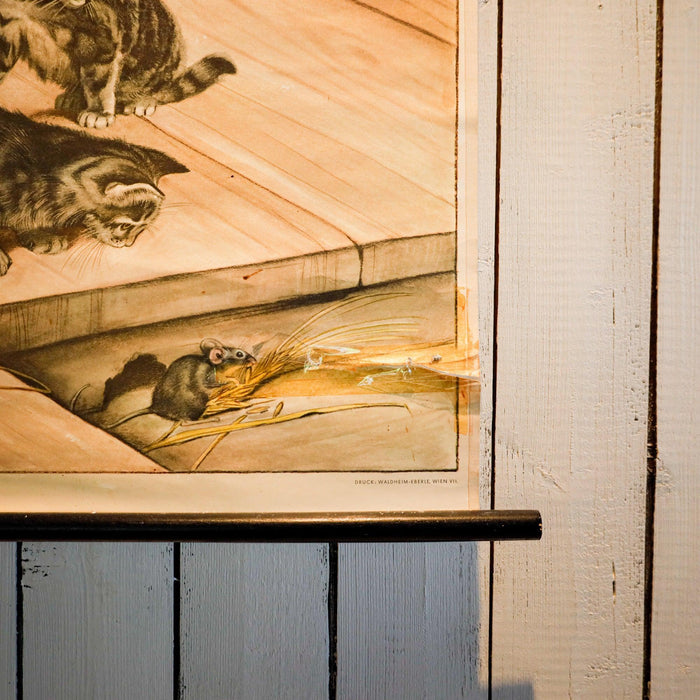 Schulwandtafel Katze, Maus-Kunst-Vintage Kontor-Vintage Kontor