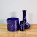 Set aus drei blauen Vintage Vasen -