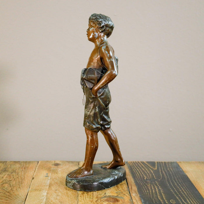 Skulptur Junge aus Bronze-Vintage Kontor-Vintage Kontor