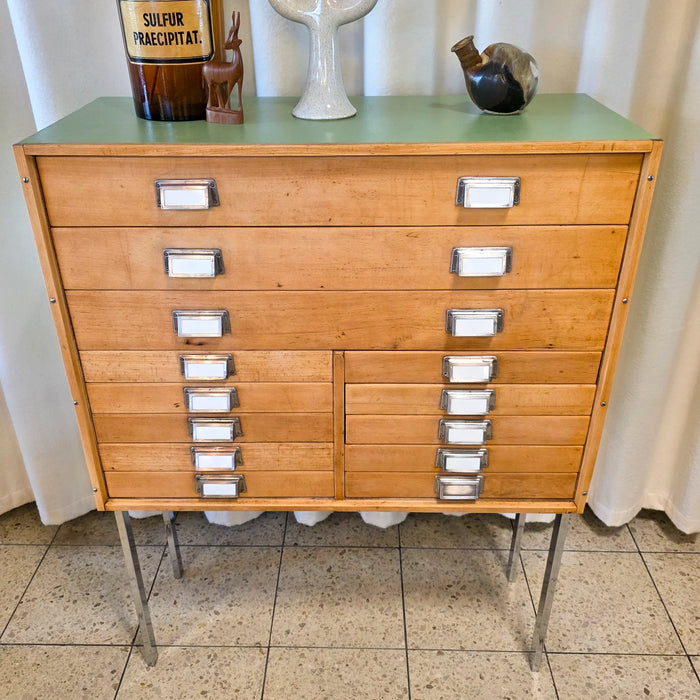 Vintage Schubladenschrank mit Chrombeinen-Vintage Kontor-Vintage Kontor