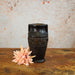 Art Deco; seltene schwarze Vase mit Waldmotiven -