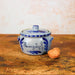 Blauweißer Keramik Heringstopf, Salzglasur -