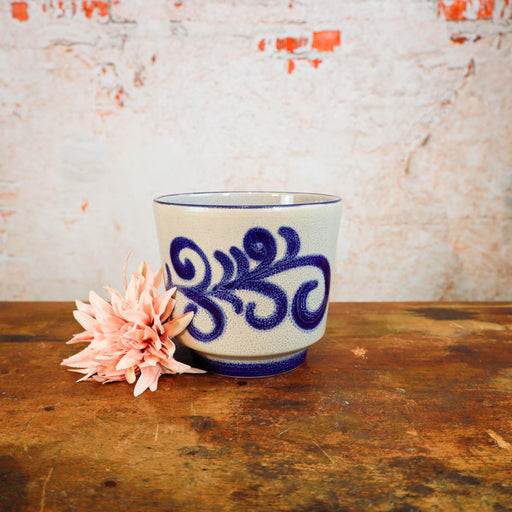 Blumentopf blau weiß, Marei Keramik -