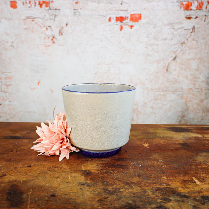 Blumentopf blau weiß, Marei Keramik-Keramik-Vintage Kontor-Höhe: 18cm Breite: 16cm Tiefe: 16cm-Vintage Kontor