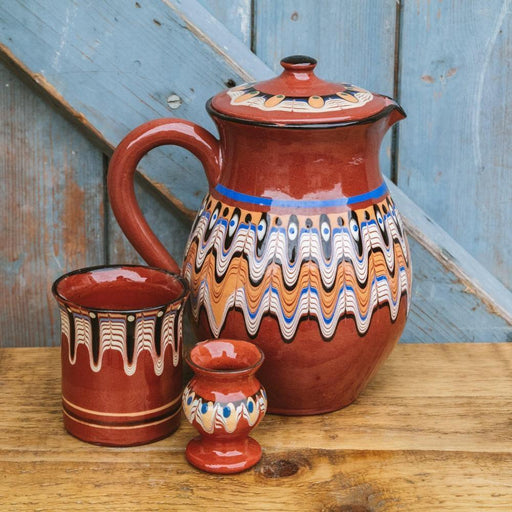 Boho Kaffeekanne mit traditionellem Dekor-Keramik-Vintage Kontor-Vintage Kontor