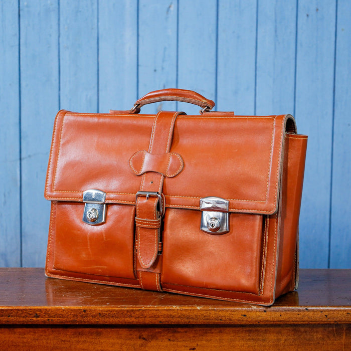 Braune Tasche aus Rinderleder-Koffer-Vintage Kontor-Vintage Kontor