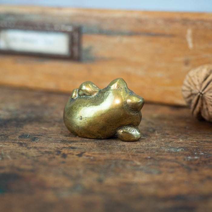 Chilliger Frosch aus Messing, Setzkastenfigur-Figuren, Skulpturen & Statuen-Vintage Kontor-Vintage Kontor