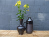 Edle Vase mit Henkel, schwarz -