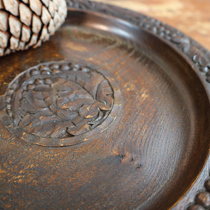 Geschnitzter Holzteller-Vintage Kontor-Vintage Kontor