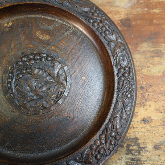 Geschnitzter Holzteller-Vintage Kontor-Vintage Kontor