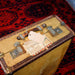 Großer, brauner Schrankkoffer mit Ledertag-Koffer-Vintage Kontor-Vintage Kontor