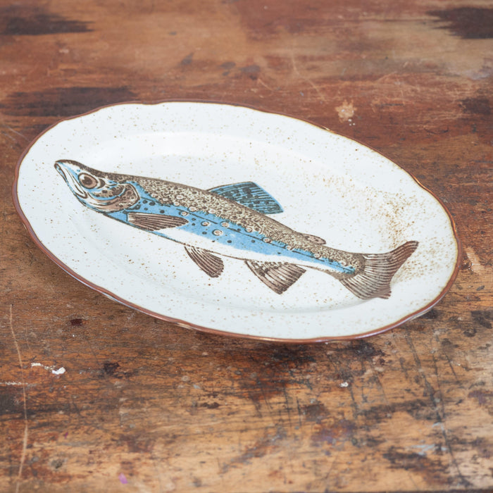 Hübsche ovale Porzellanplatte für Fisch-Vintage Kontor-Vintage Kontor