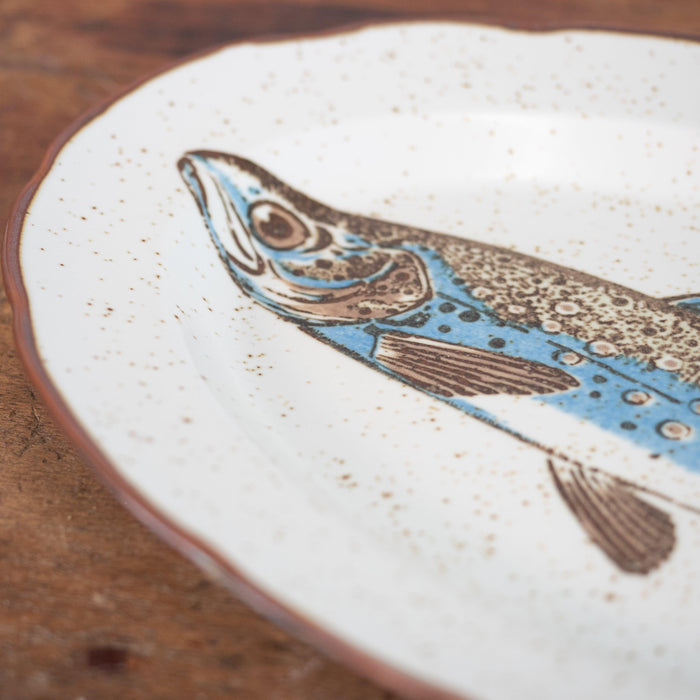 Hübsche ovale Porzellanplatte für Fisch-Vintage Kontor-Vintage Kontor