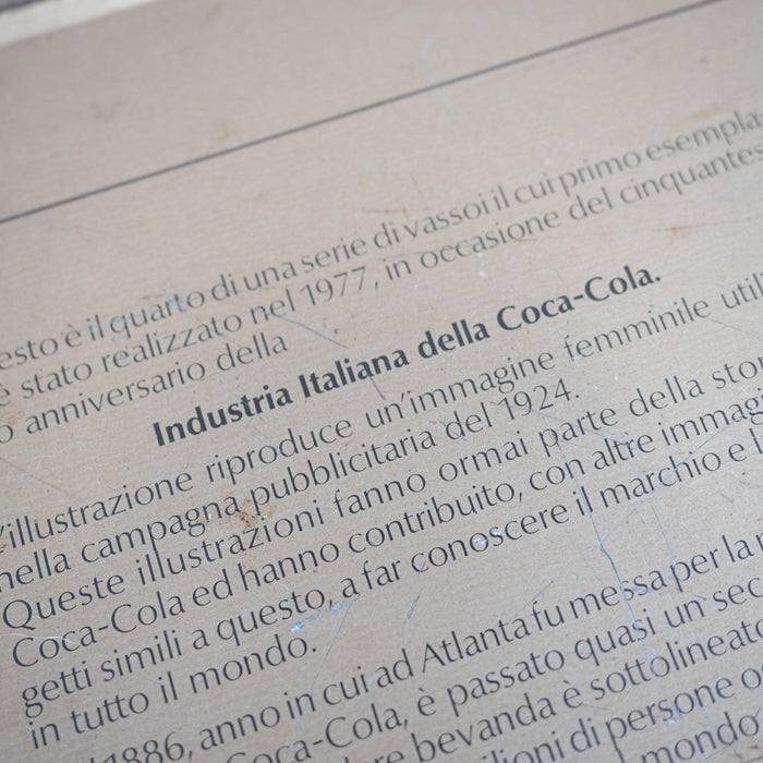 Italienisches Coca-Cola Tablett-Serviertablett-Vintage Kontor-Vintage Kontor