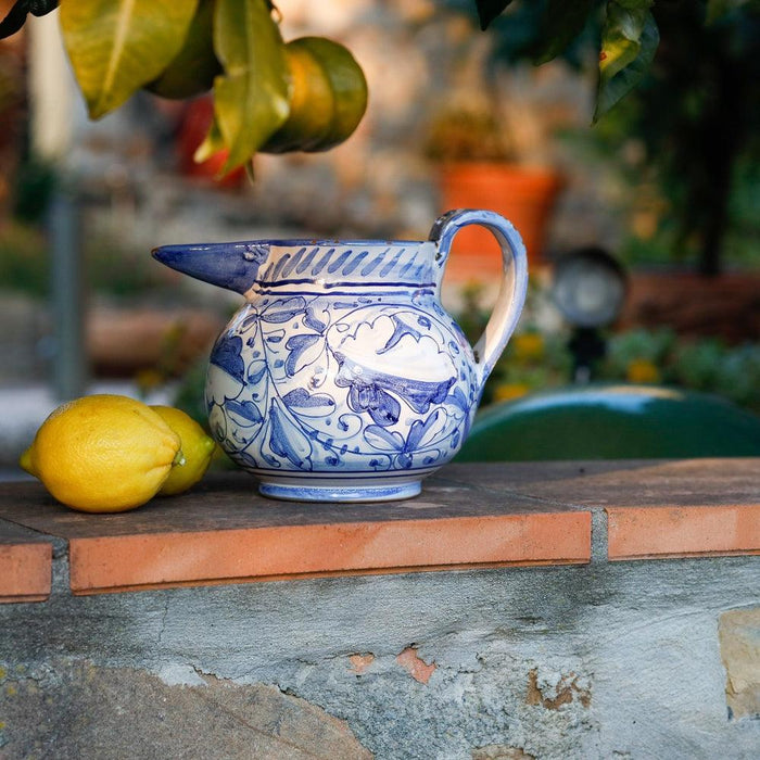 Krug, Keramikkrug in blauweiß -