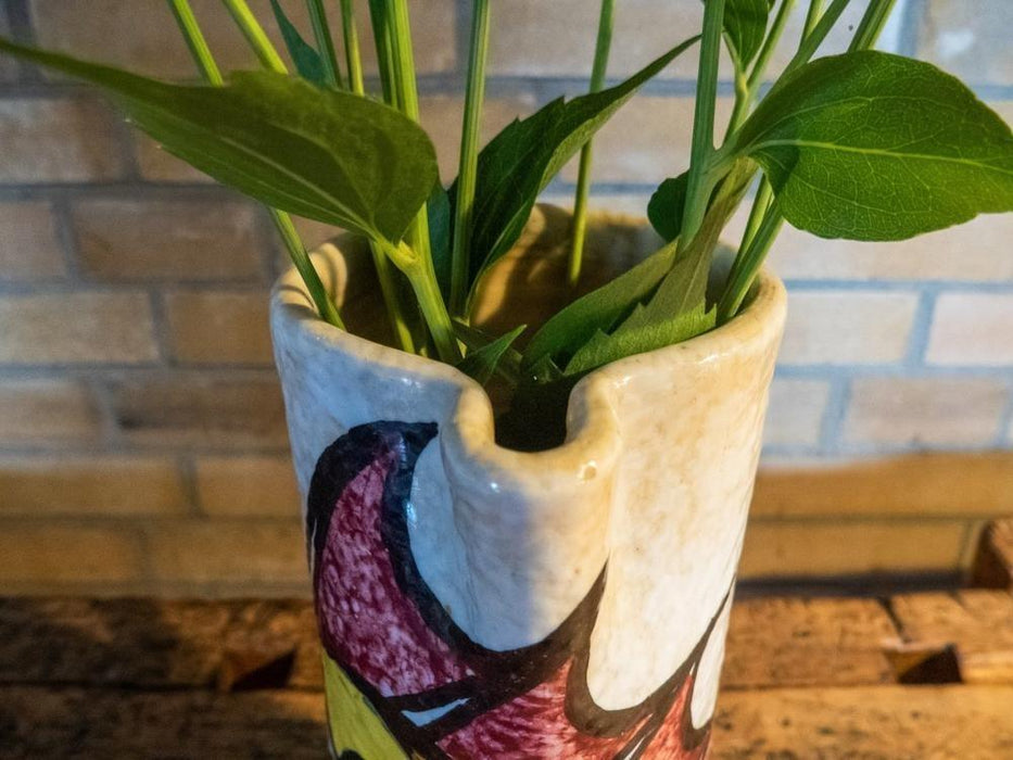 Krug, Vase mit farbenfrohem Motiv-Vase-Vintage Kontor-Vintage Kontor