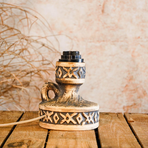 Schicker Lampenfuß aus Keramik im Ethno Look -