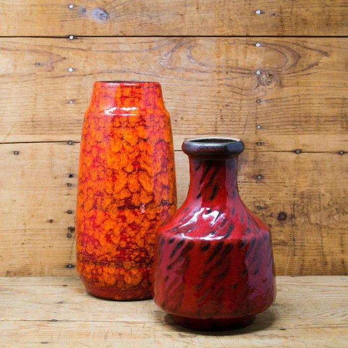 Vintage Vase rot orange, 70iger -
